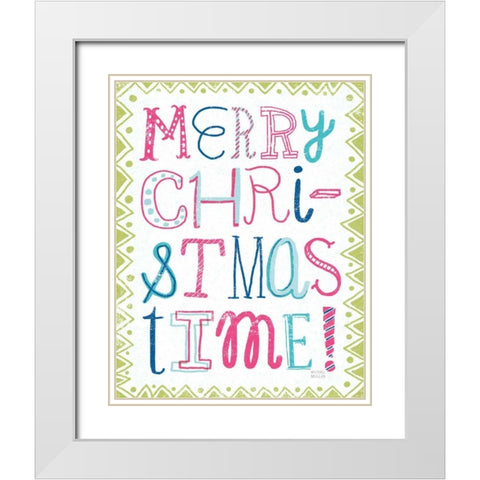 Merry Christmastime Bright White Modern Wood Framed Art Print with Double Matting by Mullan, Michael