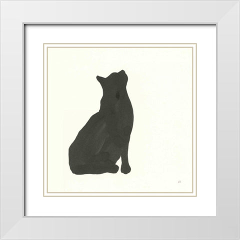 Black Cat III White Modern Wood Framed Art Print with Double Matting by Paschke, Chris