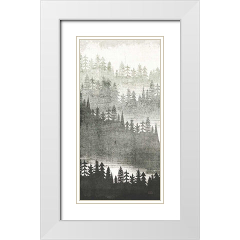 Mountainscape Silver Panel I White Modern Wood Framed Art Print with Double Matting by Mullan, Michael