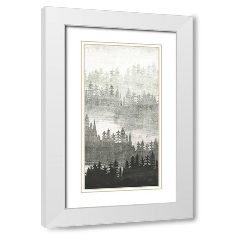 Mountainscape Silver Panel II White Modern Wood Framed Art Print with Double Matting by Mullan, Michael