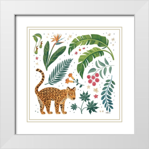 Jungle Love IV White White Modern Wood Framed Art Print with Double Matting by Penner, Janelle