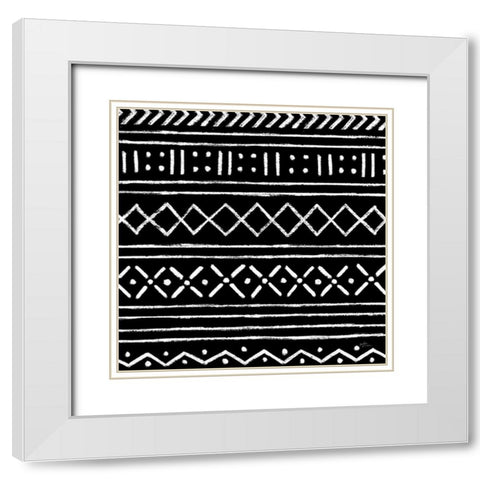 Jungle Love Pattern V Sq I BW White Modern Wood Framed Art Print with Double Matting by Penner, Janelle