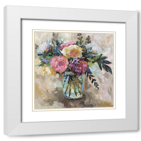 Masons Bouquet Light White Modern Wood Framed Art Print with Double Matting by Vertentes, Jeanette