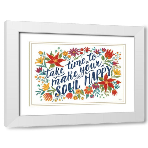 Happy Thoughts I White White Modern Wood Framed Art Print with Double Matting by Penner, Janelle