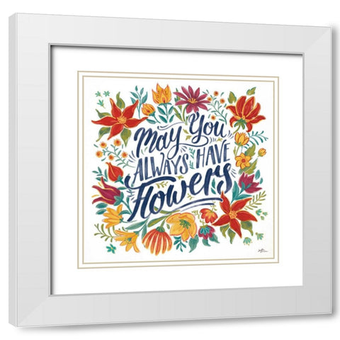 Happy Thoughts IV White White Modern Wood Framed Art Print with Double Matting by Penner, Janelle