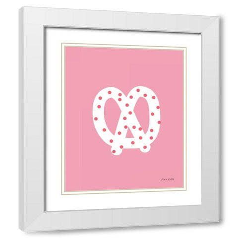 Pretzel White Modern Wood Framed Art Print with Double Matting by Kelle, Ann