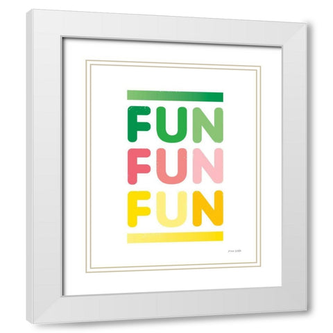 Fun White Modern Wood Framed Art Print with Double Matting by Kelle, Ann