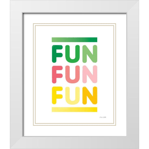 Fun White Modern Wood Framed Art Print with Double Matting by Kelle, Ann
