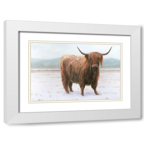 King of the Highland Fields White Modern Wood Framed Art Print with Double Matting by Wiens, James