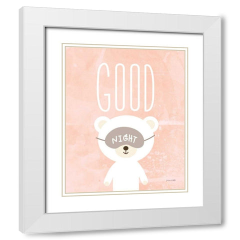 goodnight White Modern Wood Framed Art Print with Double Matting by Kelle, Ann