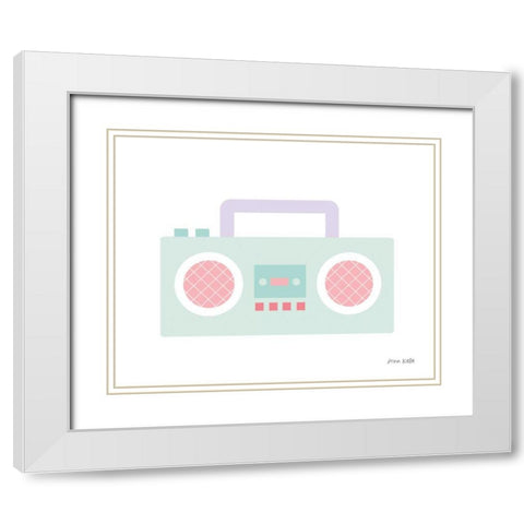 Boombox White Modern Wood Framed Art Print with Double Matting by Kelle, Ann