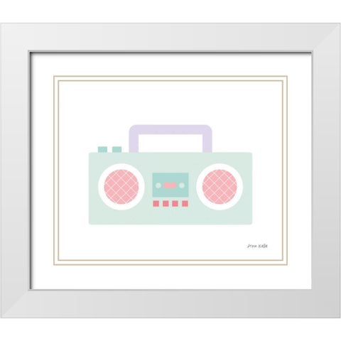Boombox White Modern Wood Framed Art Print with Double Matting by Kelle, Ann