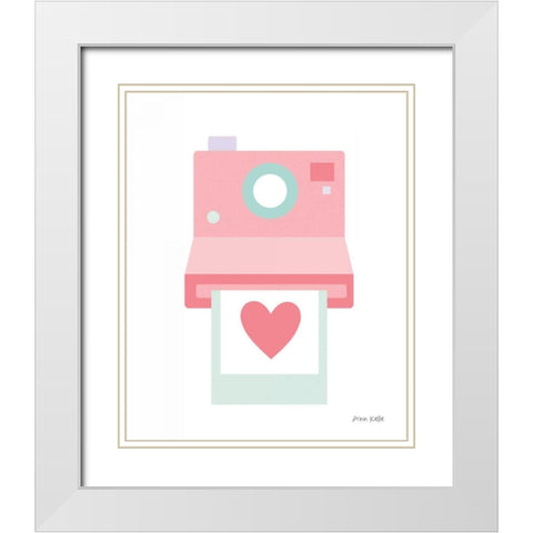 Polaroid Camera White Modern Wood Framed Art Print with Double Matting by Kelle, Ann