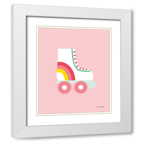 Rollerskate White Modern Wood Framed Art Print with Double Matting by Kelle, Ann