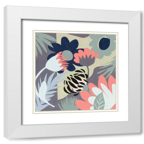 Groovy Garden Mint White Modern Wood Framed Art Print with Double Matting by Urban, Mary