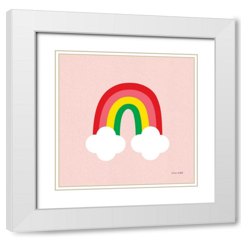 Bright Rainbow II White Modern Wood Framed Art Print with Double Matting by Kelle, Ann
