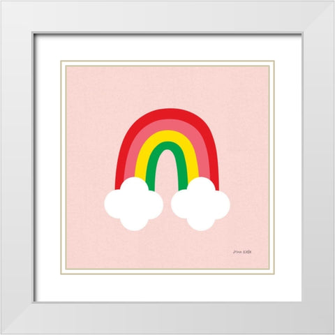 Bright Rainbow II White Modern Wood Framed Art Print with Double Matting by Kelle, Ann
