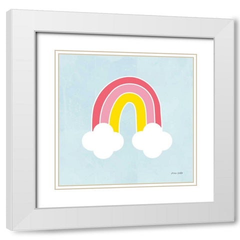 Her Rainbow White Modern Wood Framed Art Print with Double Matting by Kelle, Ann