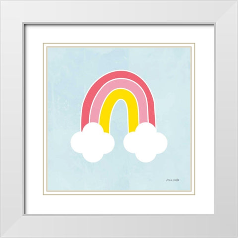Her Rainbow White Modern Wood Framed Art Print with Double Matting by Kelle, Ann