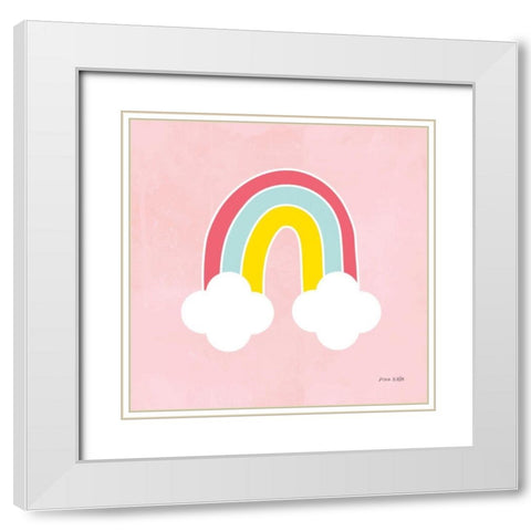 His Rainbow White Modern Wood Framed Art Print with Double Matting by Kelle, Ann