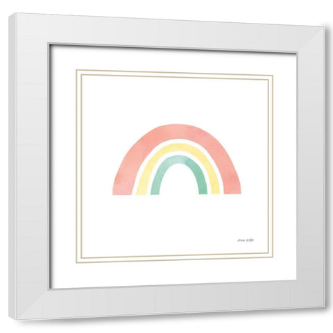Pastel Rainbow I White Modern Wood Framed Art Print with Double Matting by Kelle, Ann