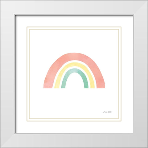 Pastel Rainbow I White Modern Wood Framed Art Print with Double Matting by Kelle, Ann