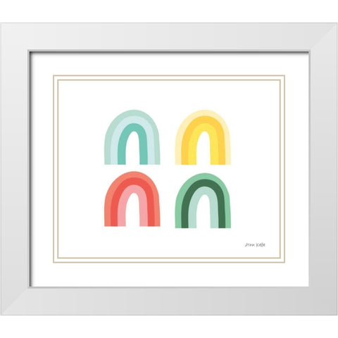 Rainbow Colors II White Modern Wood Framed Art Print with Double Matting by Kelle, Ann