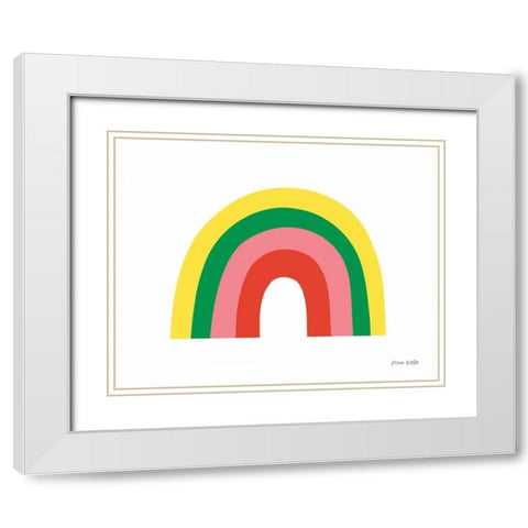Rainbow II White Modern Wood Framed Art Print with Double Matting by Kelle, Ann