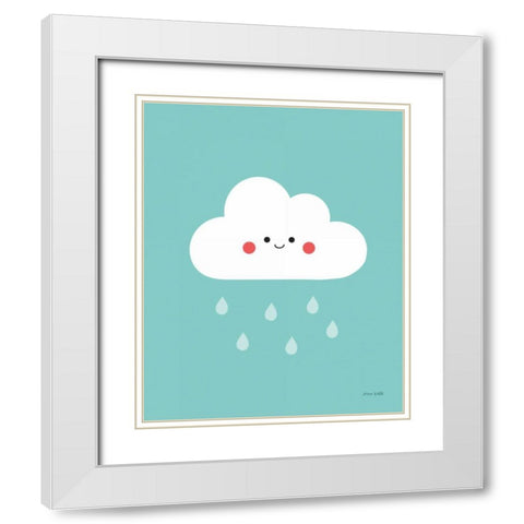 Happy Cloud II White Modern Wood Framed Art Print with Double Matting by Kelle, Ann