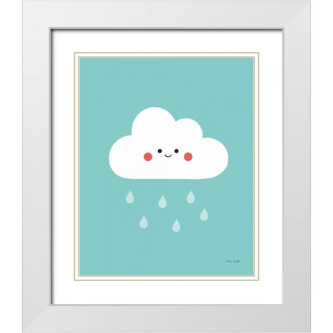 Happy Cloud II White Modern Wood Framed Art Print with Double Matting by Kelle, Ann