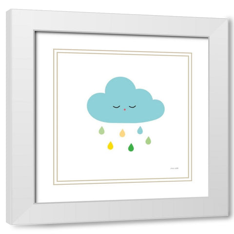 Sleepy Cloud I White Modern Wood Framed Art Print with Double Matting by Kelle, Ann