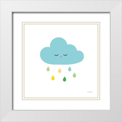 Sleepy Cloud I White Modern Wood Framed Art Print with Double Matting by Kelle, Ann