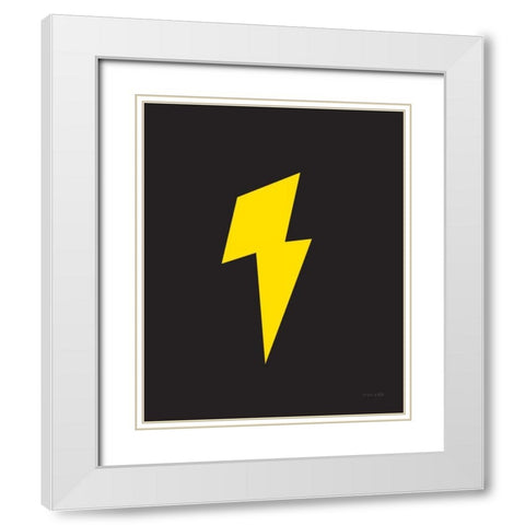 Lightning White Modern Wood Framed Art Print with Double Matting by Kelle, Ann