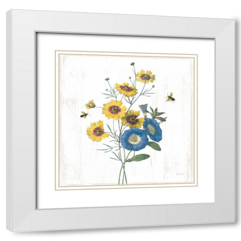 White Barn Flowers VIII Sq White Modern Wood Framed Art Print with Double Matting by Schlabach, Sue