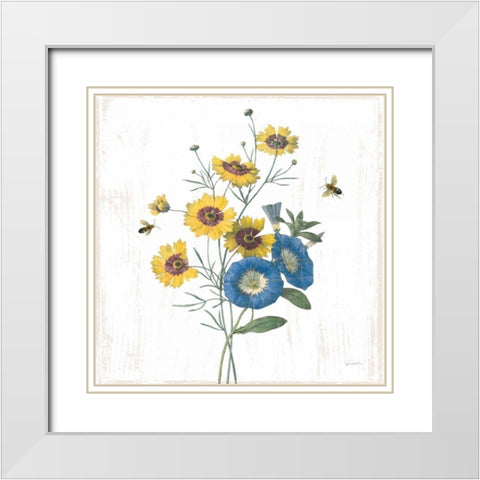 White Barn Flowers VIII Sq White Modern Wood Framed Art Print with Double Matting by Schlabach, Sue