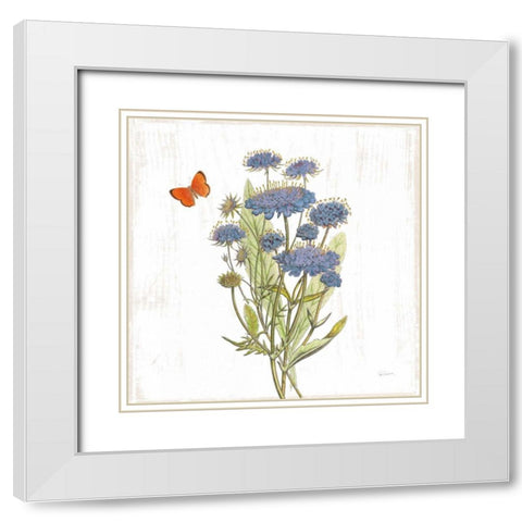 White Barn Flowers IX Sq White Modern Wood Framed Art Print with Double Matting by Schlabach, Sue