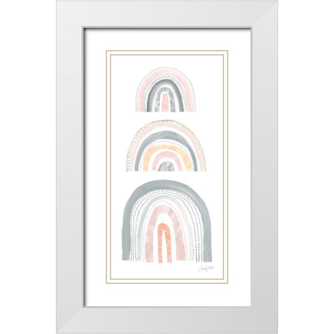 Boho Rainbow V White Modern Wood Framed Art Print with Double Matting by Prahl, Courtney