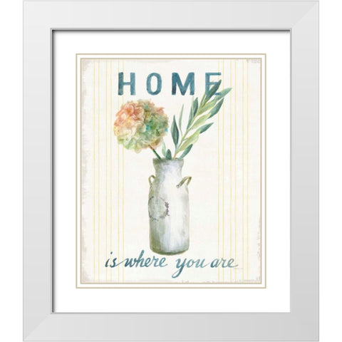 Floursack Home III White Modern Wood Framed Art Print with Double Matting by Nai, Danhui