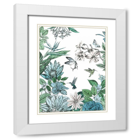 Butterflies and Flowers II White Modern Wood Framed Art Print with Double Matting by Ilangaratne, Amelia
