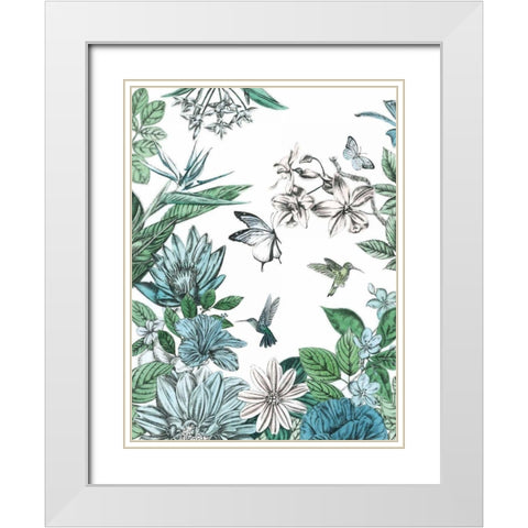 Butterflies and Flowers II White Modern Wood Framed Art Print with Double Matting by Ilangaratne, Amelia