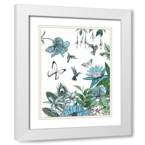 Butterflies and Flowers III White Modern Wood Framed Art Print with Double Matting by Ilangaratne, Amelia