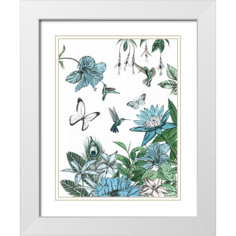 Butterflies and Flowers III White Modern Wood Framed Art Print with Double Matting by Ilangaratne, Amelia