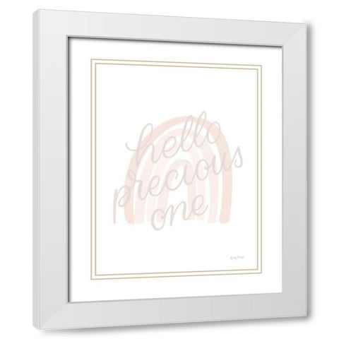 Boho Nursery III Blush Crop White Modern Wood Framed Art Print with Double Matting by Thorns, Becky