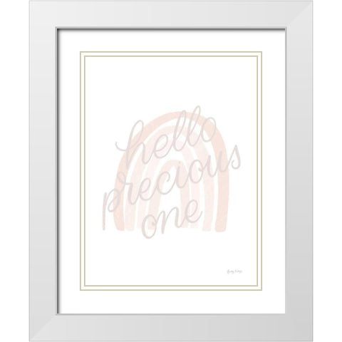 Boho Nursery III Blush Crop White Modern Wood Framed Art Print with Double Matting by Thorns, Becky