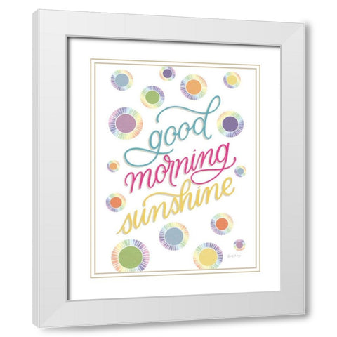 Boho Nursery V Rainbow Crop White Modern Wood Framed Art Print with Double Matting by Thorns, Becky