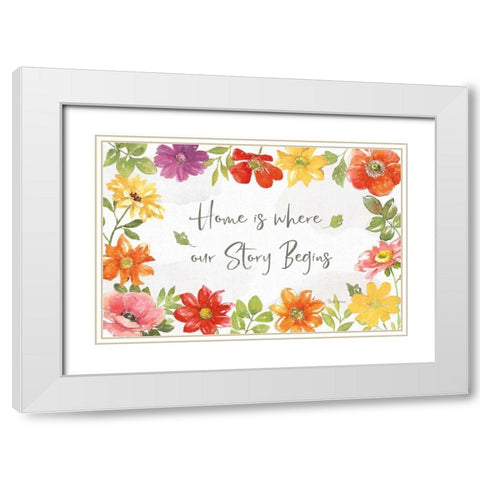 Farmhouse Floral I White Modern Wood Framed Art Print with Double Matting by Grove, Beth