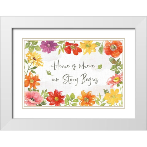 Farmhouse Floral I White Modern Wood Framed Art Print with Double Matting by Grove, Beth