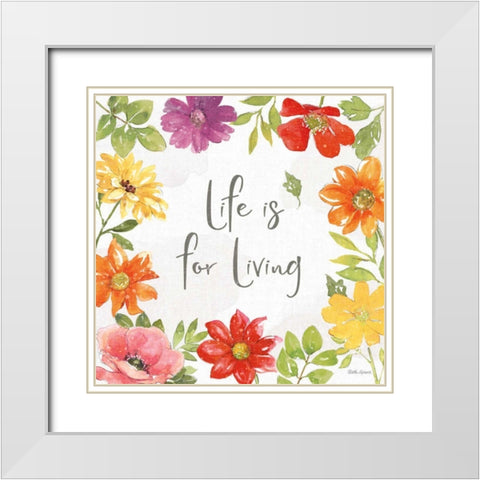 Farmhouse Floral II White Modern Wood Framed Art Print with Double Matting by Grove, Beth