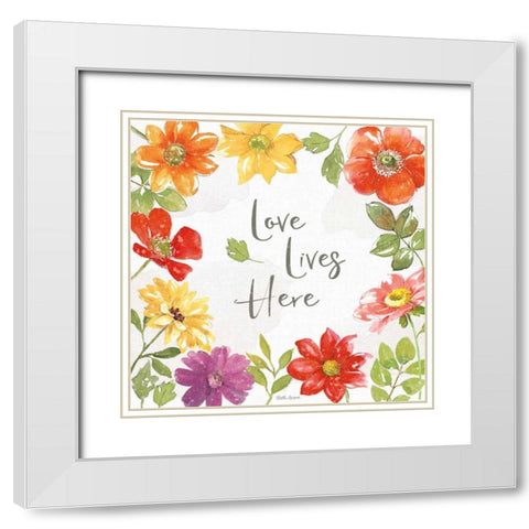 Farmhouse Floral III White Modern Wood Framed Art Print with Double Matting by Grove, Beth