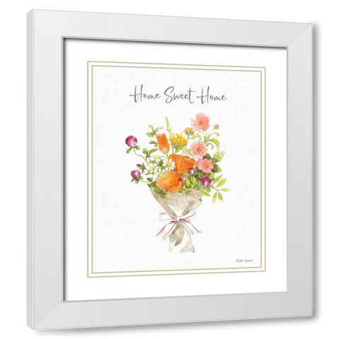 Farmhouse Floral IV White Modern Wood Framed Art Print with Double Matting by Grove, Beth